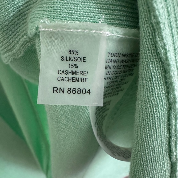 NWT Magaschoni Mint Green Open Front Longline Cardigan Sweater Cashmere Blend Lg - Picture 5 of 8